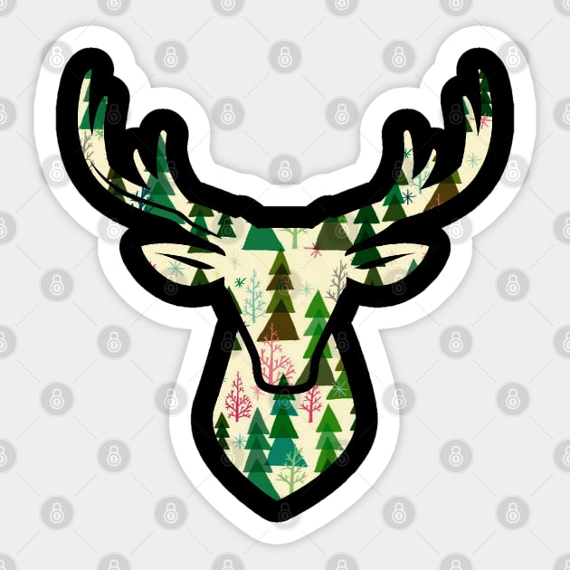 Reindeer Tree Sticker by chriswig